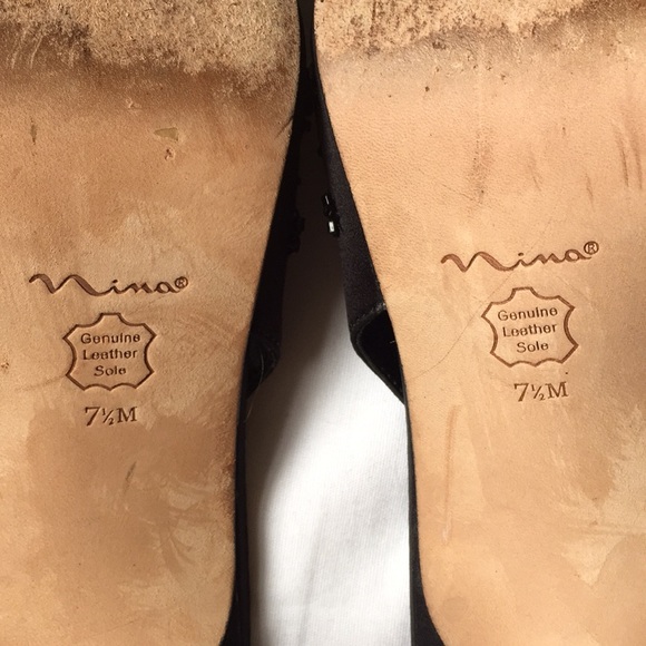 Black Nina Beaded Point Toe Sling-Back Heel Pumps - Picture 4 of 5